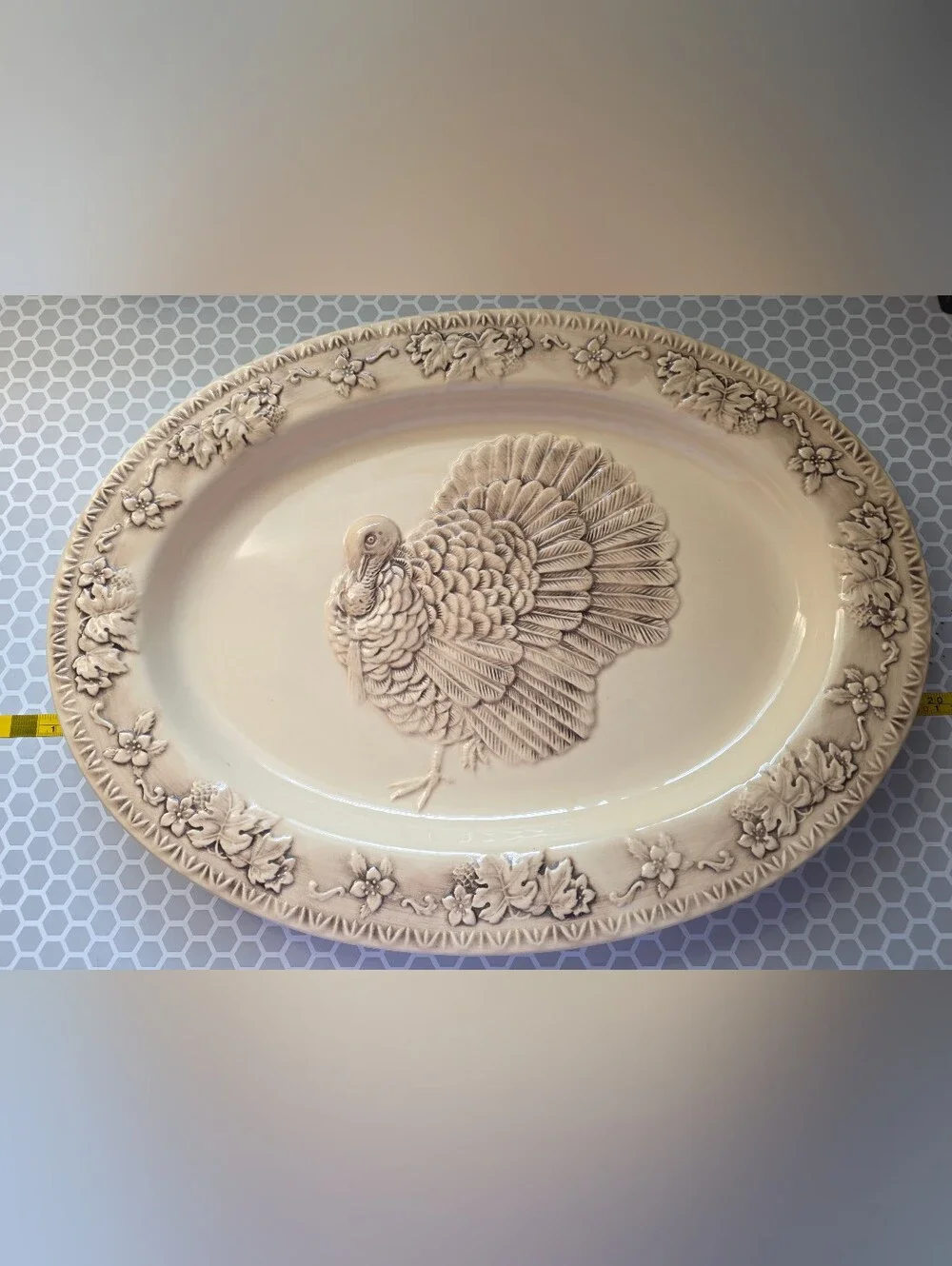 Johnson Bros Friendly Village Turkey Platter Embossed 18